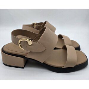 Aerosoles Sandals Women's Size 9.5 M Tan Nude Dove Open Toe Block HeelShoes